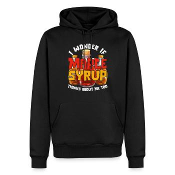 Sirop d’érable Érable Sève d’érable - Sweat à capuche Premium bio Homme - noir - Devant - Nico (187cm)