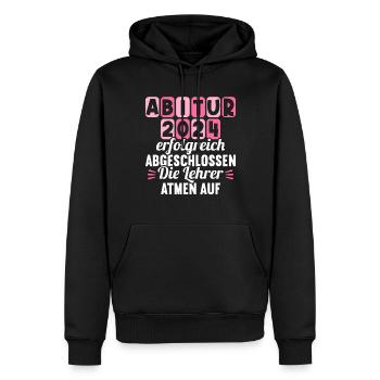 Abitur Junge Mädchen Abi Abitur 2024 - Männer Premium Bio Hoodie - Schwarz - Vorne - Nico (187cm)