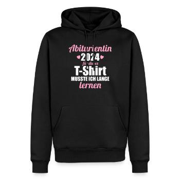 Abitur Junge Mädchen Abi Abitur 2024 - Männer Premium Bio Hoodie - Schwarz - Vorne - Nico (187cm)
