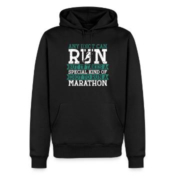 26. 2 Marathonläufer Lustiger Marathon Zitat - Männer Premium Bio Hoodie - Schwarz - Vorne - Nico (187cm)
