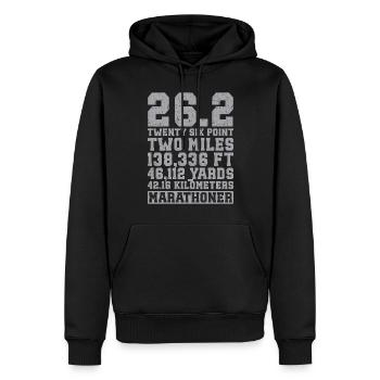 26. 2 Marathonläufer Lustiger Marathon Zitat - Männer Premium Bio Hoodie - Schwarz - Vorne - Nico (187cm)
