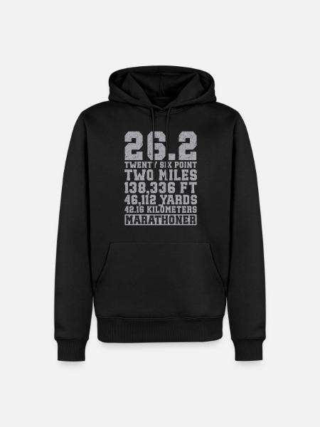 26. 2 coureurs de marathon citation drôle de marathon - Sweat à capuche Premium bio Homme - noir