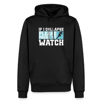 26. 2 Marathonläufer Lustiger Marathon Zitat - Männer Premium Bio Hoodie - Schwarz - Vorne - Nico (187cm)