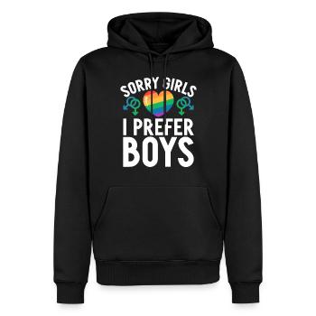 Gay Gifts - Männer Premium Bio Hoodie - Schwarz - Vorne - Nico (187cm)