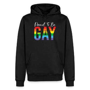 Gay Gifts - Männer Premium Bio Hoodie - Schwarz - Vorne - Nico (187cm)