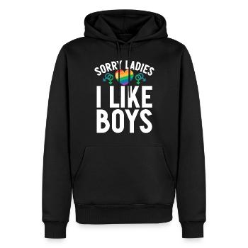Gay Gifts - Männer Premium Bio Hoodie - Schwarz - Vorne - Nico (187cm)