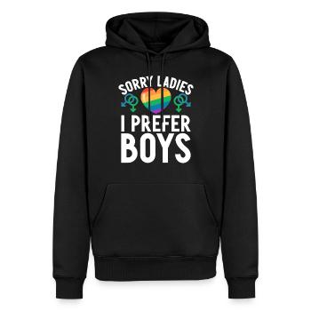 Gay Gifts - Männer Premium Bio Hoodie - Schwarz - Vorne - Nico (187cm)