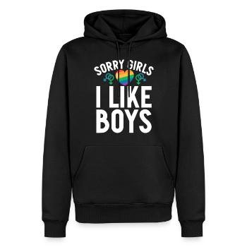 Gay Gifts - Männer Premium Bio Hoodie - Schwarz - Vorne - Nico (187cm)