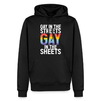 Gay Gifts - Männer Premium Bio Hoodie - Schwarz - Vorne - Nico (187cm)