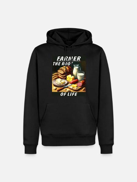 FARMER THE ROOT OF LIFE - Men’s Premium Organic Hoodie - black