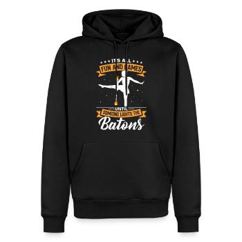 Bâton de feu Danse du feu Danseur de feu Danseur de feu - Sweat à capuche Premium bio Homme - noir - Devant - Nico (187cm)