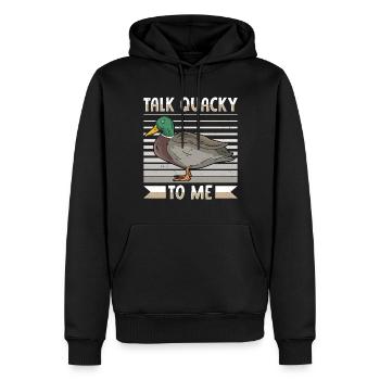 Canard colvert - Sweat à capuche Premium bio Homme - noir - Devant - Nico (187cm)