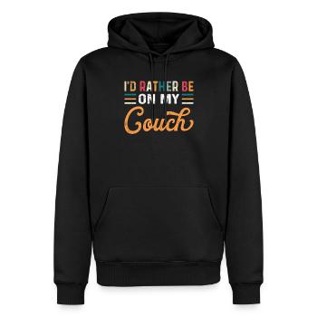 I'd rather be on my Couch Chiller Couch Potato - Männer Premium Bio Hoodie - Schwarz - Vorne - Nico (187cm)