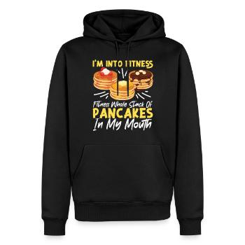 Les enfants amateurs de crêpes que j’aime - Sweat à capuche Premium bio Homme - noir - Devant - Nico (187cm)