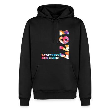 Colorful Birthday Limited Edition 1977 - Men’s Premium Organic Hoodie - black - Front - Nico (187cm)