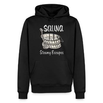 SAUNA Steamy Escapes - Männer Premium Bio Hoodie - Schwarz - Vorne - Nico (187cm)