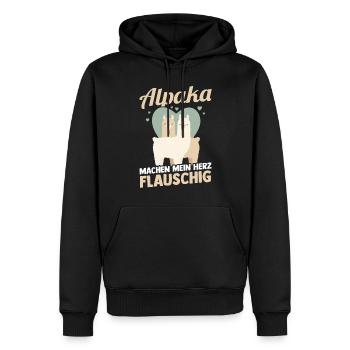 Alpaga - Sweat à capuche Premium bio Homme - noir - Devant - Nico (187cm)