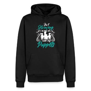 Marionnettiste, marionnettiste - Sweat à capuche Premium bio Homme - noir - Devant - Nico (187cm)