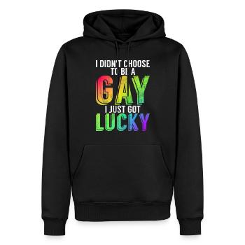 Gay Gifts - Männer Premium Bio Hoodie - Schwarz - Vorne - Nico (187cm)