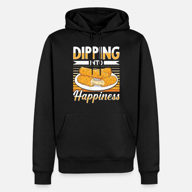 Mozzarella Sticks Käse - Männer Premium Bio Hoodie - Schwarz
