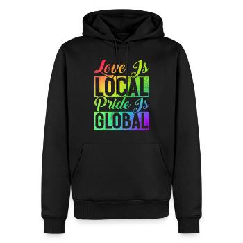 Gay Gifts - Männer Premium Bio Hoodie - Schwarz - Vorne - Nico (187cm)