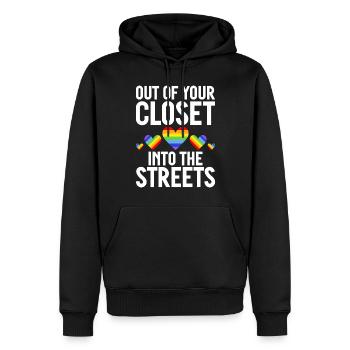 Gay Gifts - Männer Premium Bio Hoodie - Schwarz - Vorne - Nico (187cm)