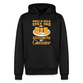Bâtonnets de mozzarella au fromage - Sweat à capuche Premium bio Homme - noir - Devant - Nico (187cm)
