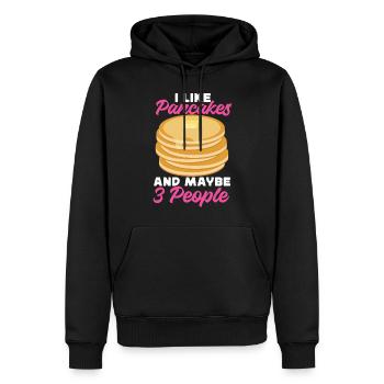 Amoureux des crêpes Les enfants J’aime les crêpes - Sweat à capuche Premium bio Homme - noir - Devant - Nico (187cm)
