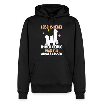 Alpaga - Sweat à capuche Premium bio Homme - noir - Devant - Nico (187cm)