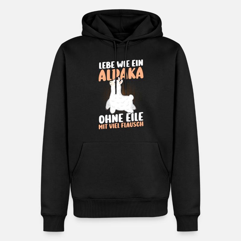 Alpaga - Sweat à capuche Premium bio Homme - noir