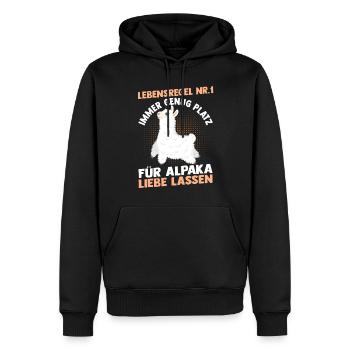 Alpaga - Sweat à capuche Premium bio Homme - noir - Devant - Nico (187cm)