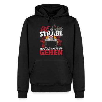Motorrad, Motorradhelm, Motorradbekleidung, Bestes - Männer Premium Bio Hoodie - Schwarz - Vorne - Nico (187cm)