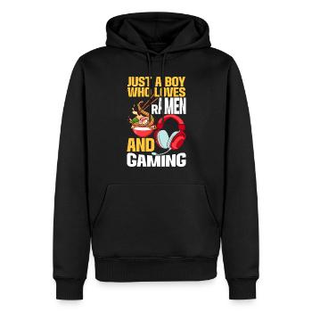 Ramen Und Gaming Japan Anime Manga Otaku - Männer Premium Bio Hoodie - Schwarz - Vorne - Nico (187cm)