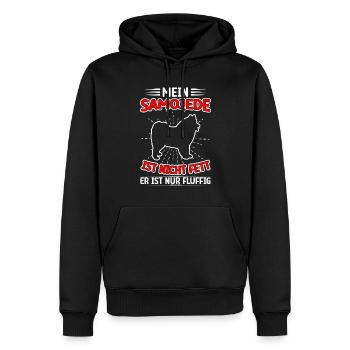 Samojede ist nur fluffig Schlittenhund - Männer Premium Bio Hoodie - Schwarz - Vorne - Nico (187cm)