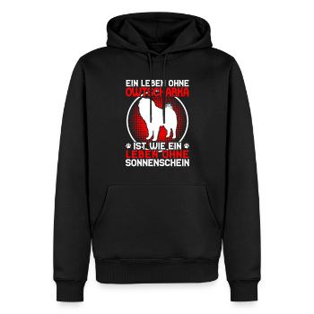 La vie d’Ovcharka sans l’Ovcharka caucasienne - Sweat à capuche Premium bio Homme - noir - Devant - Nico (187cm)