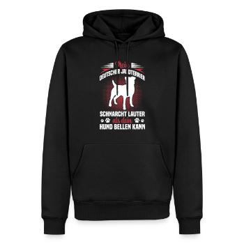 Le Terrier de chasse ronfle bruyamment Le Terrier de chasse allemand - Sweat à capuche Premium bio Homme - noir - Devant - Nico (187cm)