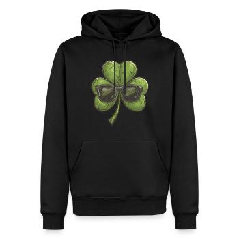 Shamrock Shamrock Lunettes de soleil Saint Patrick - Sweat à capuche Premium bio Homme - noir - Devant - Nico (187cm)