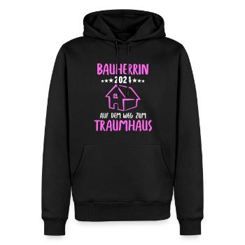On the way to the dream house builder 2024 - Men’s Premium Organic Hoodie - black - Front - Nico (187cm)