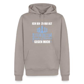 Schach Papa Ich bin zwar alt Schachspieler - Männer Premium Bio Hoodie - Taupe - Vorne - Nico (187cm)