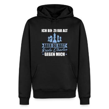 Schach Papa Ich bin zwar alt Schachspieler - Männer Premium Bio Hoodie - Schwarz - Vorne - Nico (187cm)