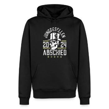 Junggesellenabschied 2024 Totenkopf Jga - Männer Premium Bio Hoodie - Schwarz - Vorne - Nico (187cm)