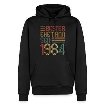 Meilleur mari depuis 1984 40e anniversaire de mariage - Sweat à capuche Premium bio Homme - noir - Devant - Nico (187cm)