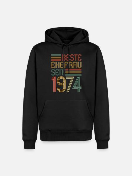 Best wife since 1974 50th wedding anniversary - Men’s Premium Organic Hoodie - black