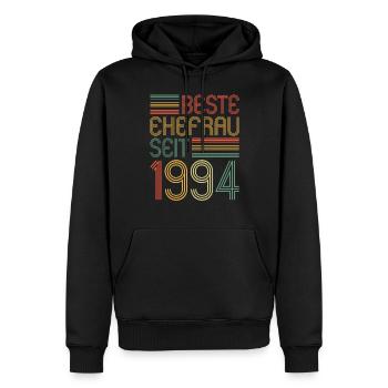 Beste Ehefrau seit 1994 30.Hochzeitstag - Männer Premium Bio Hoodie - Schwarz - Vorne - Nico (187cm)