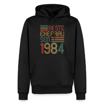 Meilleure épouse depuis 1984 40e anniversaire de mariage - Sweat à capuche Premium bio Homme - noir - Devant - Nico (187cm)