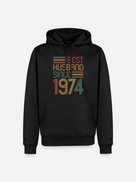 Best husband since 1974 50th wedding anniversary - Men’s Premium Organic Hoodie - black