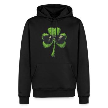 Saint Patricks day Kleeblatt Sonnenbrille Shamrock - Männer Premium Bio Hoodie - Schwarz - Vorne - Nico (187cm)