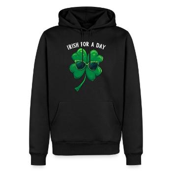 Irlandais d’un jour Kleeblatt Saint Patrick Shamrock - Sweat à capuche Premium bio Homme - noir - Devant - Nico (187cm)