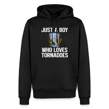 Drôle Tornade Hurricane Weather Chaser - Sweat à capuche Premium bio Homme - noir - Devant - Nico (187cm)