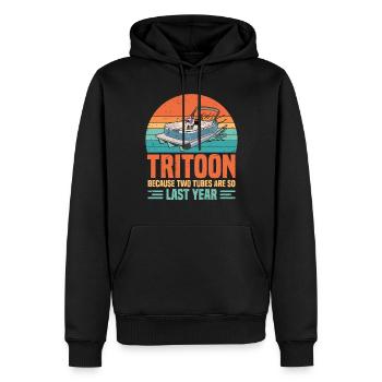 Capitaine Tritoon - Sweat à capuche Premium bio Homme - noir - Devant - Nico (187cm)